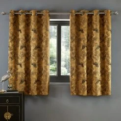Dunelm Crane Old Gold Eyelet Curtains 13 Dunelm Crane Old Gold Eyelet Curtains -Dunelm Sales Store 30737121 alt05
