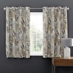 Dunelm Leaf Jacquard Grey Blackout Eyelet Curtains 12 Dunelm Leaf Jacquard Grey Blackout Eyelet Curtains -Dunelm Sales Store 30737223 alt05