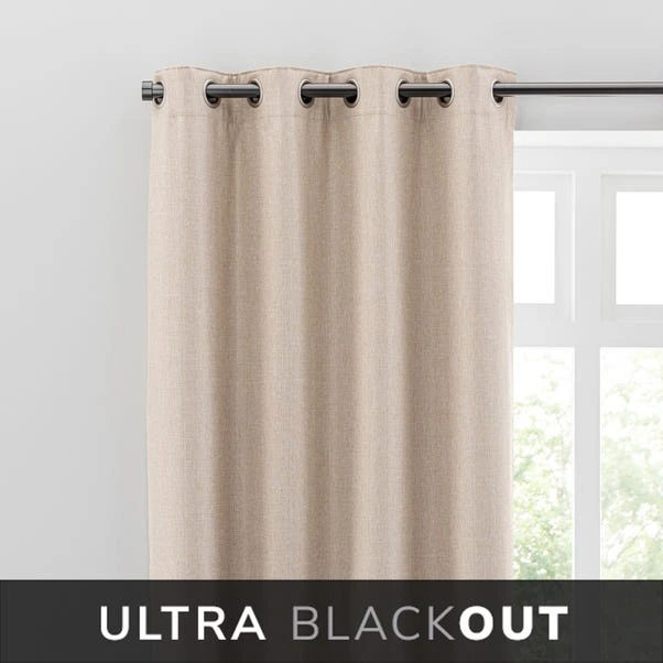 Dunelm Montreal Ultra Blackout Pebble Eyelet Curtains 3 Dunelm Montreal Ultra Blackout Pebble Eyelet Curtains