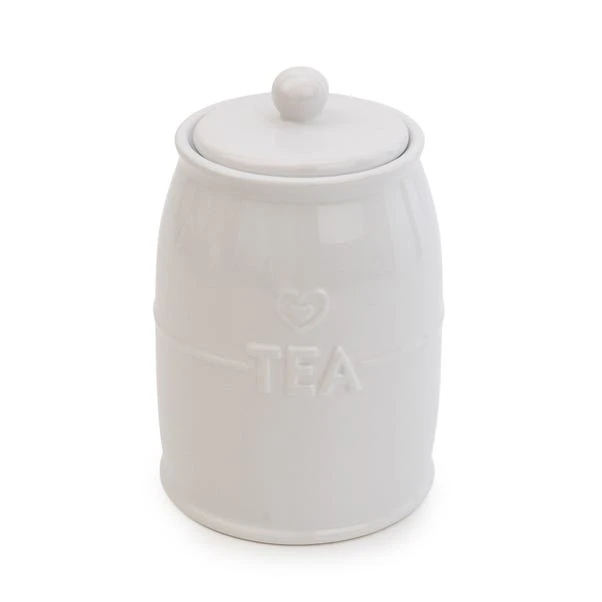 Dunelm White Hearts Tea Canister 4 Dunelm White Hearts Tea Canister - Image 2