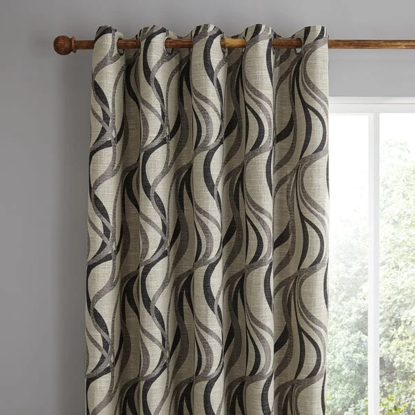Dunelm Mirage Charcoal Eyelet Curtains 3 Dunelm Mirage Charcoal Eyelet Curtains
