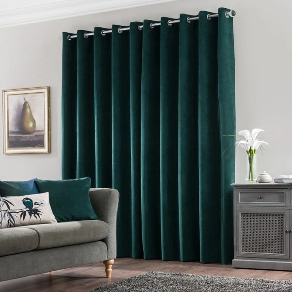 Dunelm Margot Jade Matt Velour Eyelet Curtains 6 Dunelm Margot Jade Matt Velour Eyelet Curtains - Image 4