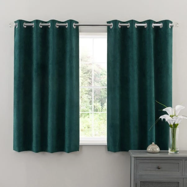 Dunelm Margot Jade Matt Velour Eyelet Curtains 7 Dunelm Margot Jade Matt Velour Eyelet Curtains - Image 5