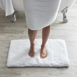 White Dorma Memory Foam Bath Rug