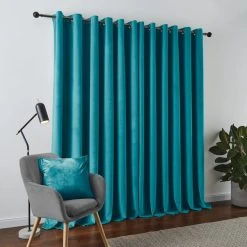 Dunelm Recycled Velour Teal Eyelet Curtains 12 Dunelm Recycled Velour Teal Eyelet Curtains -Dunelm Sales Store 30743377 alt04