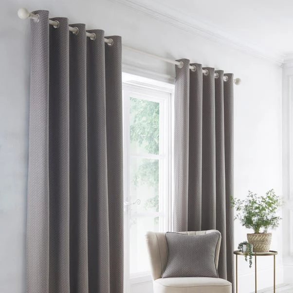 Dreams N Drapes Indiana Grey Eyelet Curtains 4 Dreams N Drapes Indiana Grey Eyelet Curtains - Image 2