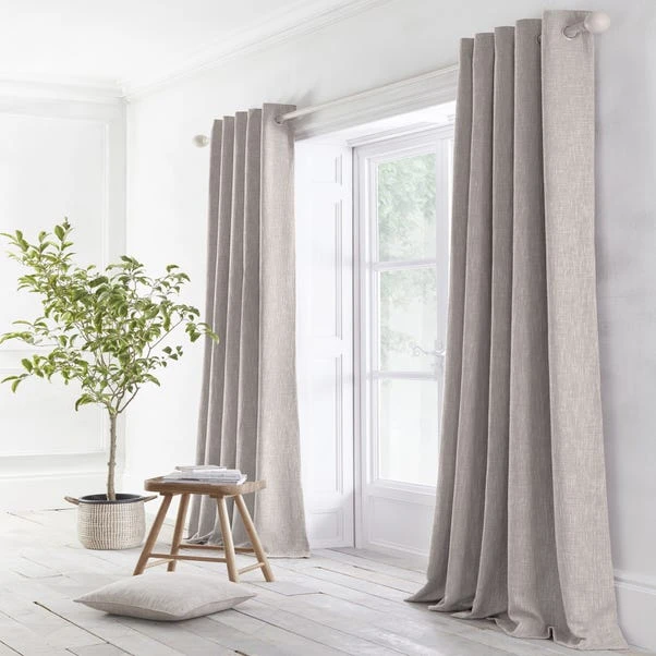 Appletree Loft Boucle Grey Eyelet Curtains 4 Appletree Loft Boucle Grey Eyelet Curtains - Image 2