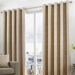 Curtina Camberwell Stone Eyelet Curtains 10 Curtina Camberwell Stone Eyelet Curtains -Dunelm Sales Store 30746112 alt03