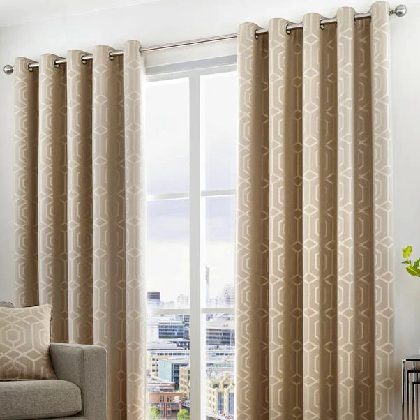 Curtina Camberwell Stone Eyelet Curtains 6 Curtina Camberwell Stone Eyelet Curtains - Image 4