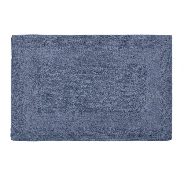 Dunelm Super Soft Reversible Folkstone Blue Bath Mat 4 Dunelm Super Soft Reversible Folkstone Blue Bath Mat - Image 2