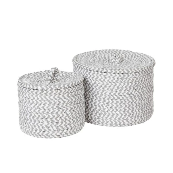 Dunelm Set Of 2 Paper Grey Woven Storage Baskets 4 Dunelm Set Of 2 Paper Grey Woven Storage Baskets - Image 2