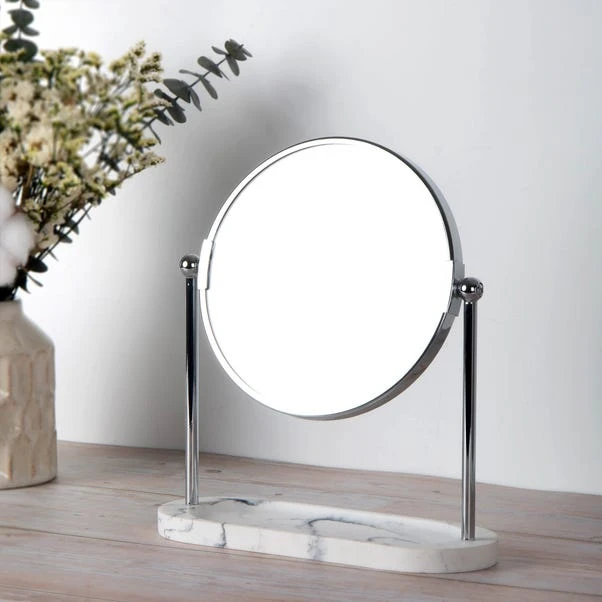 Dunelm Marble Effect Pedestal Mirror And Storage Tray 3 Dunelm Marble Effect Pedestal Mirror And Storage Tray