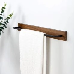 Dunelm Fulton Wood Black Towel Rail