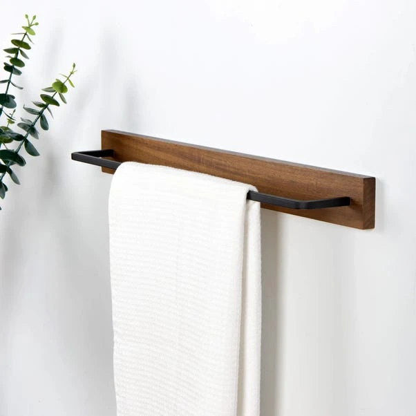Dunelm Fulton Wood Black Towel Rail 3 Dunelm Fulton Wood Black Towel Rail