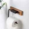 Dunelm Fulton Wood Black Toilet Roll Holder