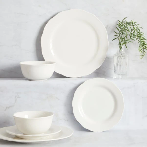 Dunelm Scalloped Edge 12 Piece Dinner Set 3 Dunelm Scalloped Edge 12 Piece Dinner Set