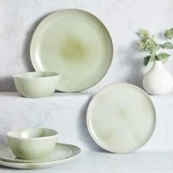 Dunelm Amalfi 12 Piece Dinner Set Sage