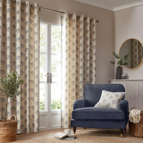 Churchgate Clarendon Ashley Blue Eyelet Curtains 4 Churchgate Clarendon Ashley Blue Eyelet Curtains - Image 2