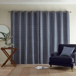 Dunelm Connor Tree Folkestone Blue Eyelet Curtains 11 Dunelm Connor Tree Folkestone Blue Eyelet Curtains -Dunelm Sales Store 30751784 alt04