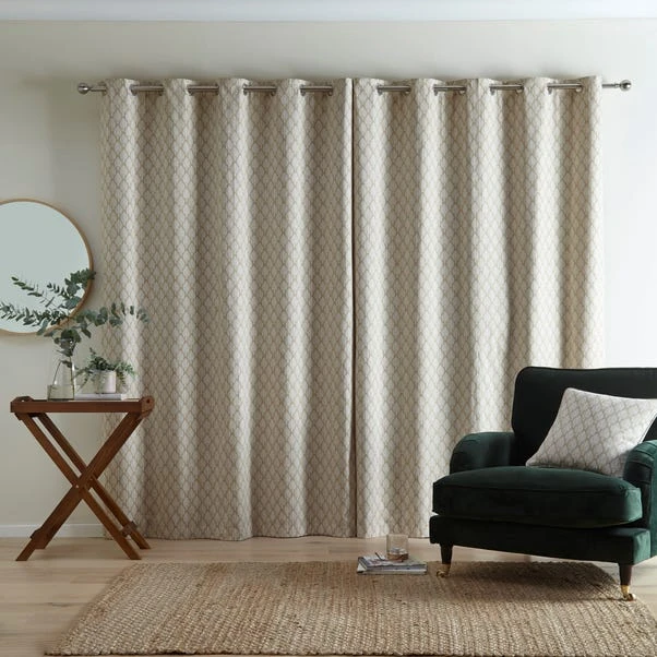 Dunelm Connor Tree Warm Sand Eyelet Curtains 6 Dunelm Connor Tree Warm Sand Eyelet Curtains - Image 4