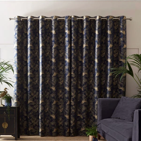 Dunelm Crane Navy Eyelet Curtains 7 Dunelm Crane Navy Eyelet Curtains - Image 5