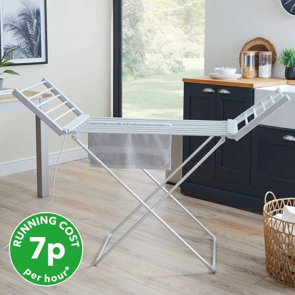 Dunelm Heated Airer With Wings 3 Dunelm Heated Airer With Wings