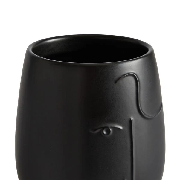 Dunelm Faces Utensil Pot Black 5 Dunelm Faces Utensil Pot Black - Image 3