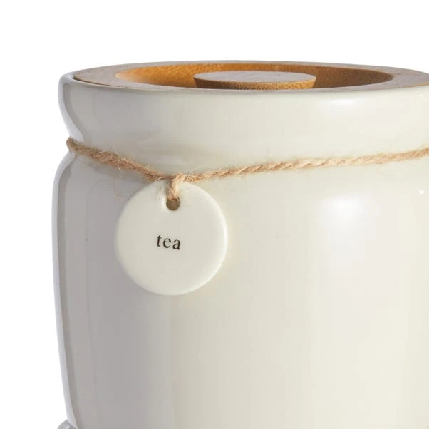 Dunelm Set Of 3 Cream Hang Tag Stacking Canisters 4 Dunelm Set Of 3 Cream Hang Tag Stacking Canisters - Image 2