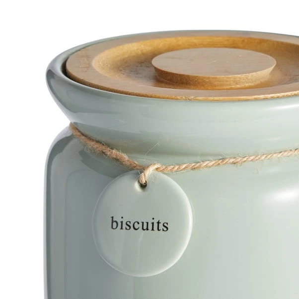 Dunelm Sage Hang Tag Biscuit Canister 5 Dunelm Sage Hang Tag Biscuit Canister - Image 3
