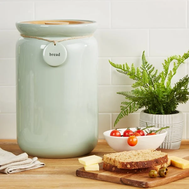 Dunelm Hang Tag Bread Canister Sage 3 Dunelm Hang Tag Bread Canister Sage