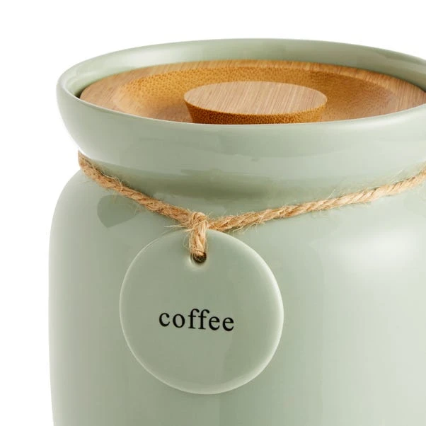 Dunelm Sage Hang Tag Coffee Canister 4 Dunelm Sage Hang Tag Coffee Canister - Image 2