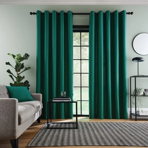 Dunelm Bondi Emerald Eyelet Curtains 4 Dunelm Bondi Emerald Eyelet Curtains - Image 2