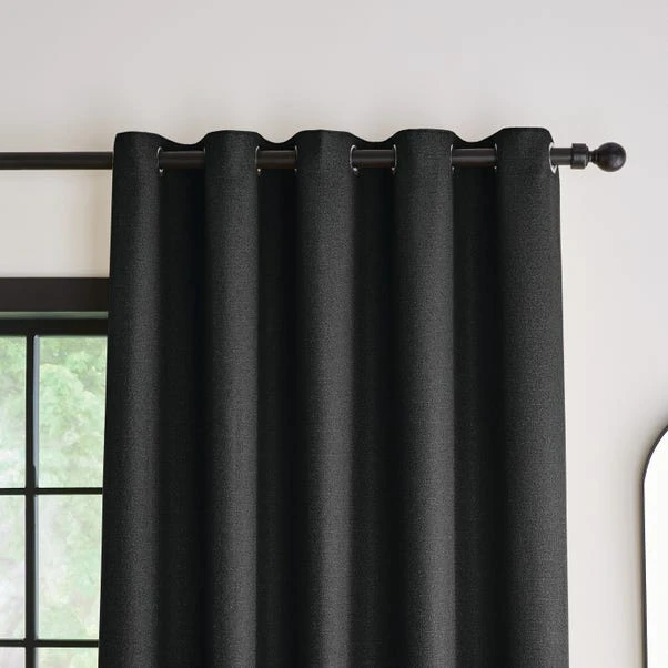 Dunelm Bondi Black Eyelet Curtains 3 Dunelm Bondi Black Eyelet Curtains