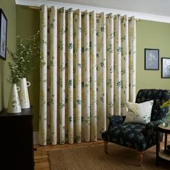 Natural History Museum Marsh Botanical Ochre Eyelet Curtains -Dunelm Sales Store 30754092 alt04