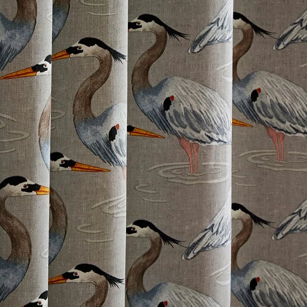 Natural History Museum Heron Natural Eyelet Curtains 5 Natural History Museum Heron Natural Eyelet Curtains - Image 3