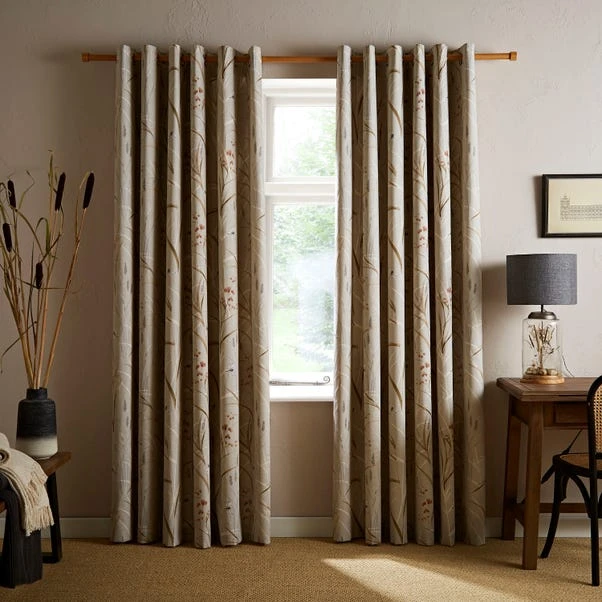 Natural History Museum Riverside Grasses Natural Eyelet Curtains 4 Natural History Museum Riverside Grasses Natural Eyelet Curtains - Image 2