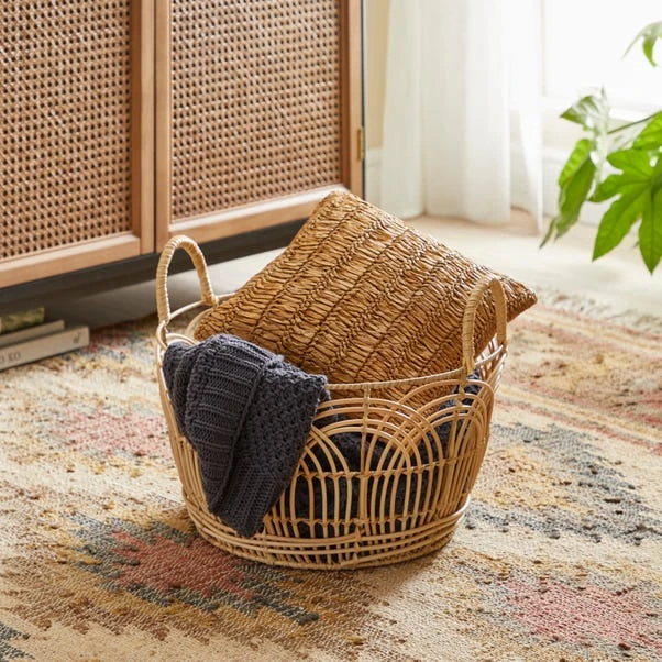 Dunelm Plastic Natural Small Rattan Basket 3 Dunelm Plastic Natural Small Rattan Basket