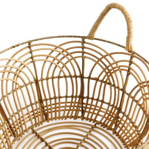 Dunelm Plastic Natural Small Rattan Basket 5 Dunelm Plastic Natural Small Rattan Basket - Image 3