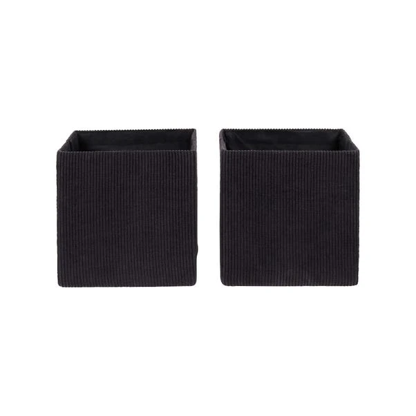 Dunelm Set Of 2 Black Foldable Cord Storage Boxes 4 Dunelm Set Of 2 Black Foldable Cord Storage Boxes - Image 2
