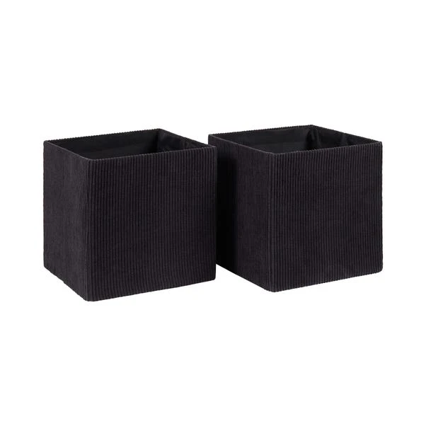Dunelm Set Of 2 Black Foldable Cord Storage Boxes 5 Dunelm Set Of 2 Black Foldable Cord Storage Boxes - Image 3