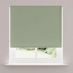 Dunelm Plain Lily Pad Blackout Roller Blind
