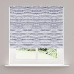Dunelm Whitmore Blue Stripe Blackout Roller Blind