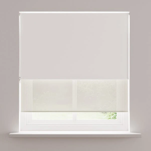 Dunelm Sheer White Blackout Double Roller Blind 3 Dunelm Sheer White Blackout Double Roller Blind