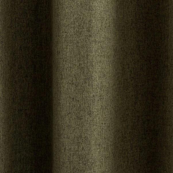 Dunelm Luna Brushed Olive Blackout Eyelet Curtains 5 Dunelm Luna Brushed Olive Blackout Eyelet Curtains - Image 3