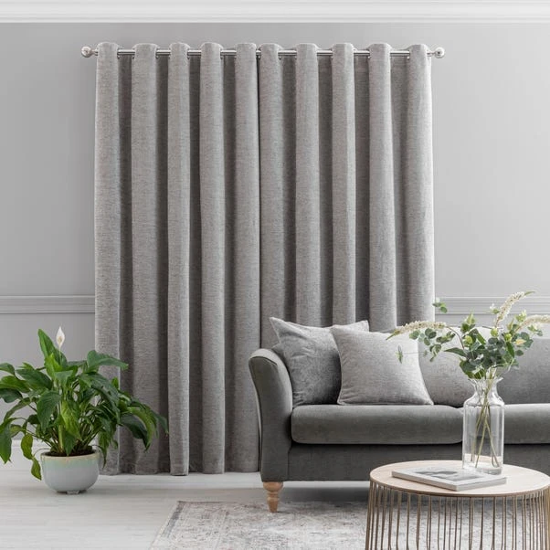 Luxury Collection Clayton Chenille Chateau Grey Eyelet Curtains 6 Luxury Collection Clayton Chenille Chateau Grey Eyelet Curtains - Image 4
