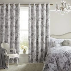 Holly Willoughby Tamsin Grey Eyelet Curtains 9 Holly Willoughby Tamsin Grey Eyelet Curtains -Dunelm Sales Store 30754659 alt03