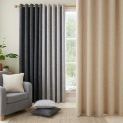 Dunelm Albert Chenille Warm Sand Eyelet Curtains 10 Dunelm Albert Chenille Warm Sand Eyelet Curtains -Dunelm Sales Store 30754754 alt03
