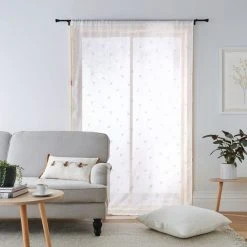 Dunelm Printed Bees White Slot Top Voile Panel -Dunelm Sales Store 30754757 alt04