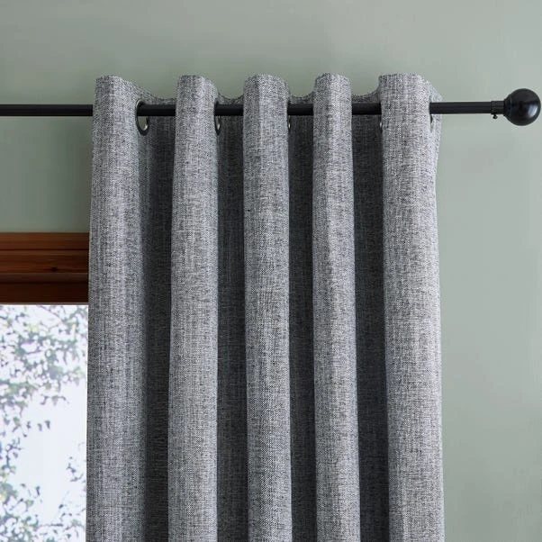 Dunelm Doha Monochrome Eyelet Curtains 3 Dunelm Doha Monochrome Eyelet Curtains