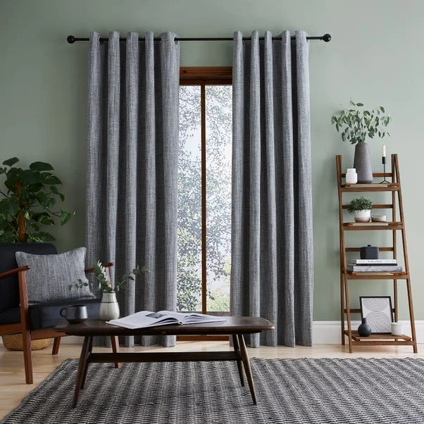 Dunelm Doha Monochrome Eyelet Curtains 4 Dunelm Doha Monochrome Eyelet Curtains - Image 2